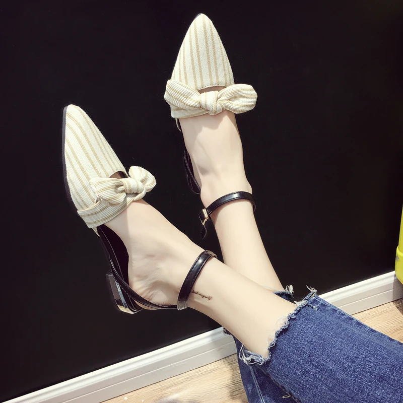 Женские сандалии с острым носком на высоком каблуке пряжкой | Обувь