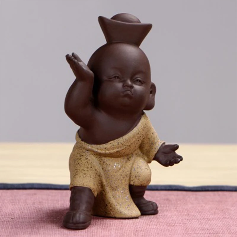Dropship Chinese ceramic tea pet buddha statue monk home decor decoration pee boy purple sand Tea ornaments Urinating | Дом и сад