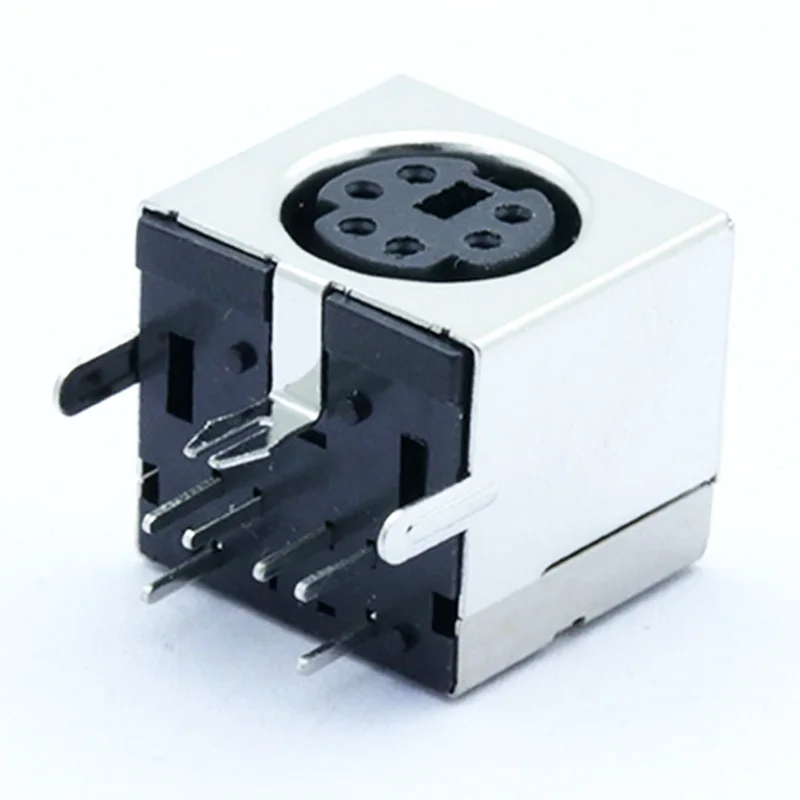 10 шт./лот 6 контактный разъем Mini DIN PS2 прямоугольный/90 градусов панель для монтажа