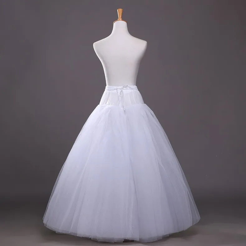 4 слоя твердого тюля Нижняя юбка скольжения Свадебные аксессуары Chemise без обруча для кринолин для свадебного платья Jupe Slip