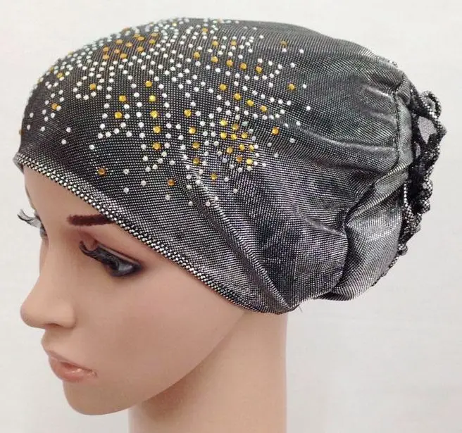 Новый стиль цветок люрекс дизайнерские наклейки женская мусульманская шляпа