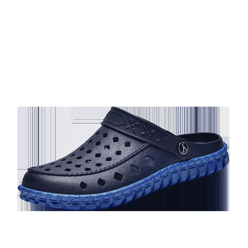 deepblue UPUPER/Новинка года; летние мужские сандалии; дышащая водонепроницаемая обувь с отверстиями; летняя пляжная обувь; прозрачные мужские шлепанцы из ЭВА - Цвет: deepblue