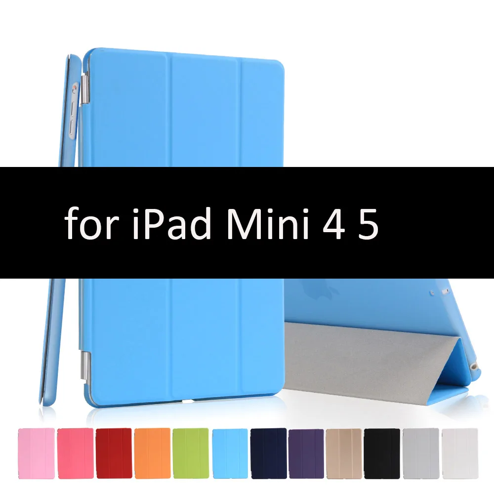 Чехол для for IPad Mini 1/2/3, golp 2 в 1 идеально подходит Магнитный искусственная кожа Smart Cover ПК прозрачный чехол для for IPad Mini 1/ 2/3 - Цвет: Blue-45