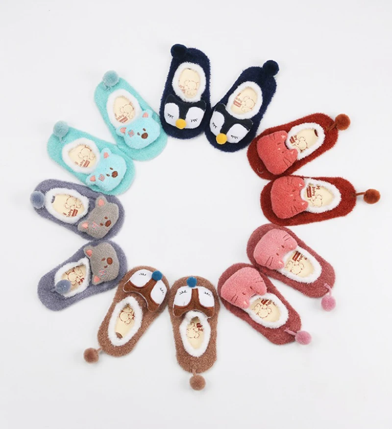Толстые теплые носки тапочки для малышей от 0 до 5 лет башмачки маленьких