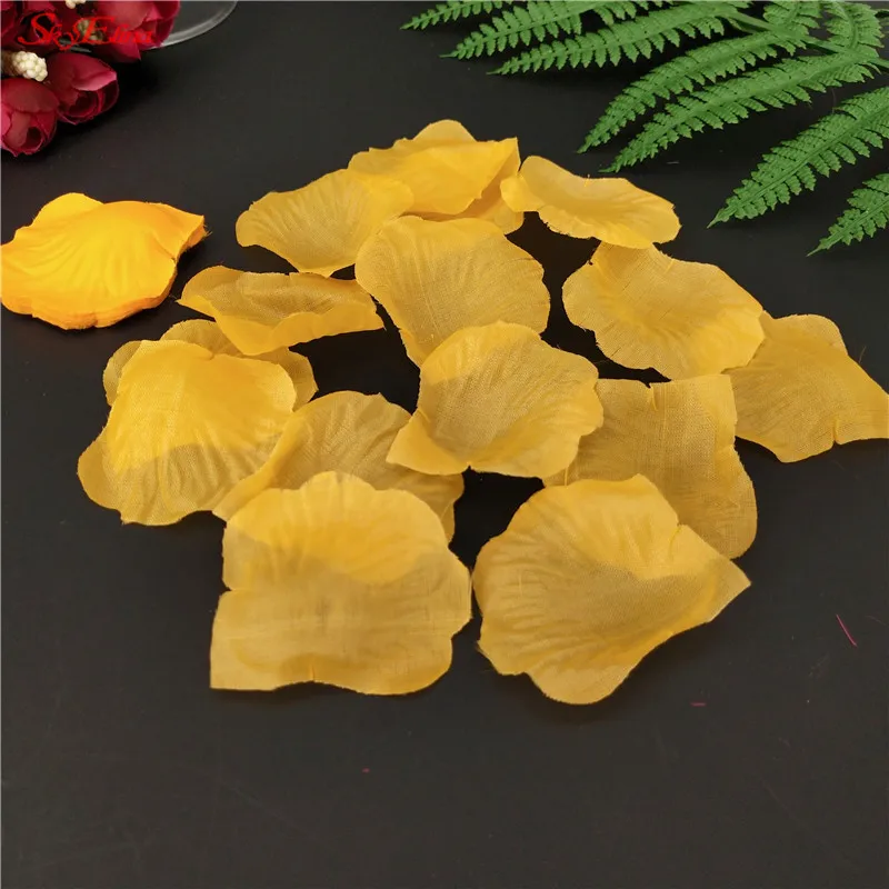 orange 1000 шт Искусственные лепестки роз шелковые Petalos De Rosa De Boda Свадебные украшения искусственные лепестки для рождественского декора 7Z - Цвет: orange