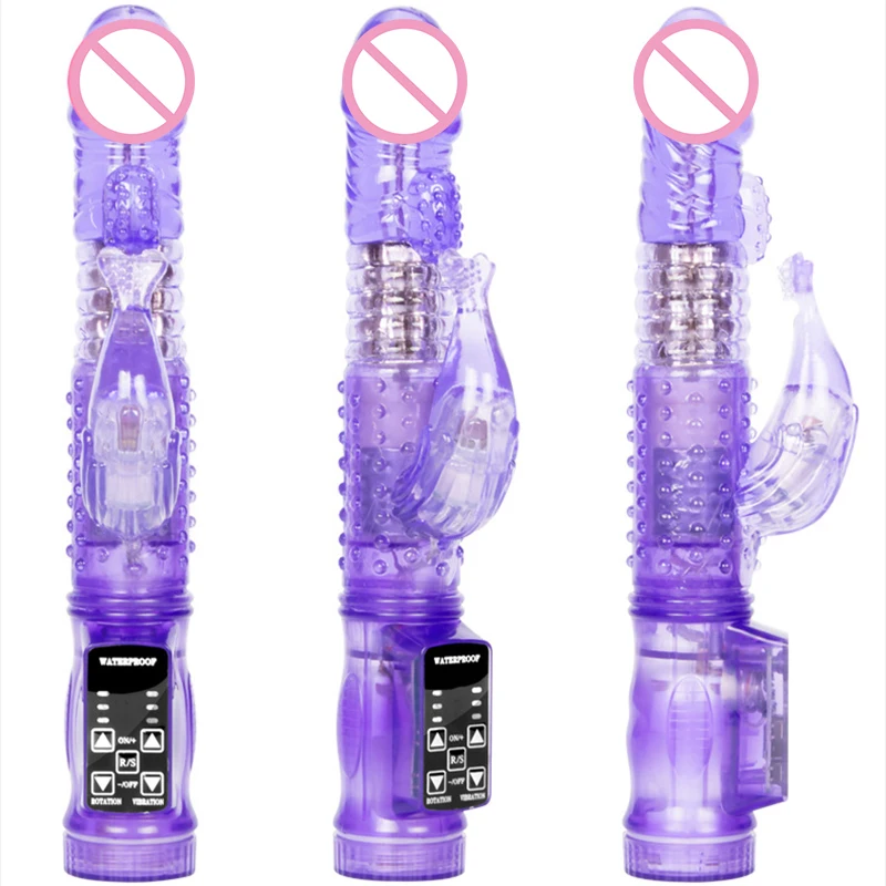 12 Скоростей Вибрация вращение кролик двойной Вибраторы Женский мастурбатор