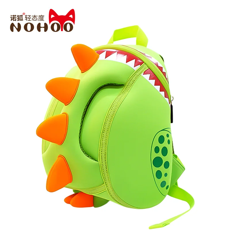 Green NOHOO рюкзак школьный детские 2-7 лет мальчик школьная сумка школьный Высокое качество 3D мультфильм детский рюкзак - Цвет: Green