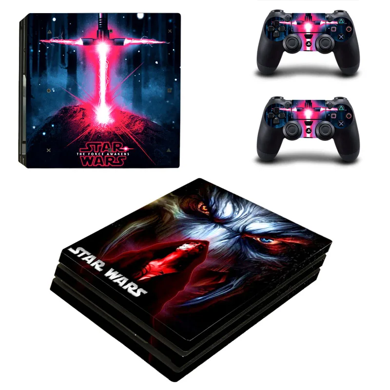 Виниловая защитная пленка серии Star Wars для Playstation 4 Pro наклейка PS4 консоли + 2