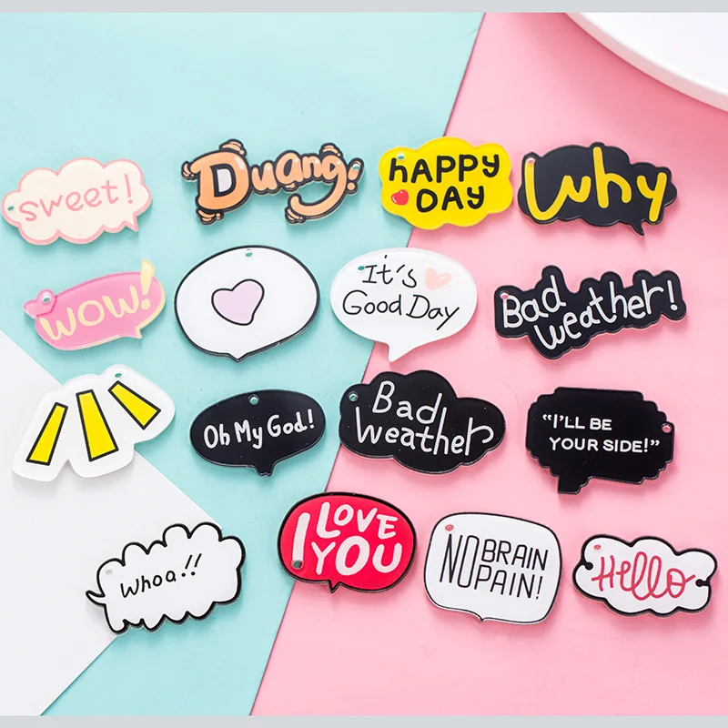 10 шт. акриловые граффити с плоской задней стороной кабошон плоскими буквами