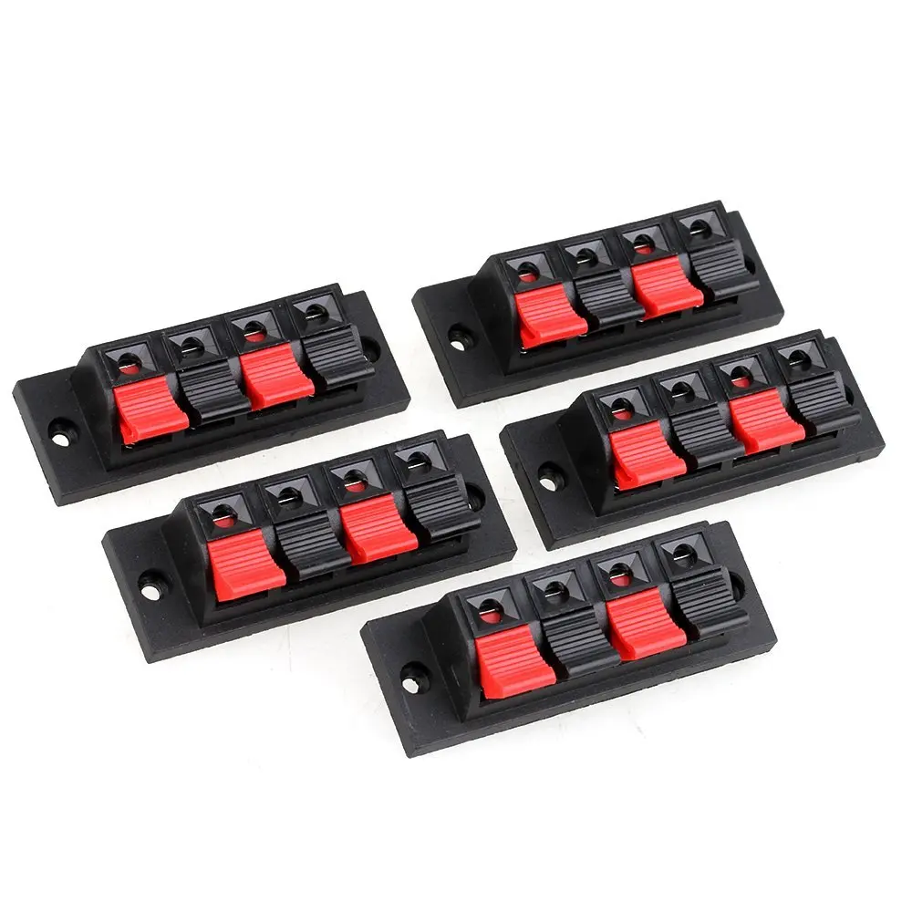 4 Pin красный и черный пружинный нажимной динамик аудио Клеммная плата разъем