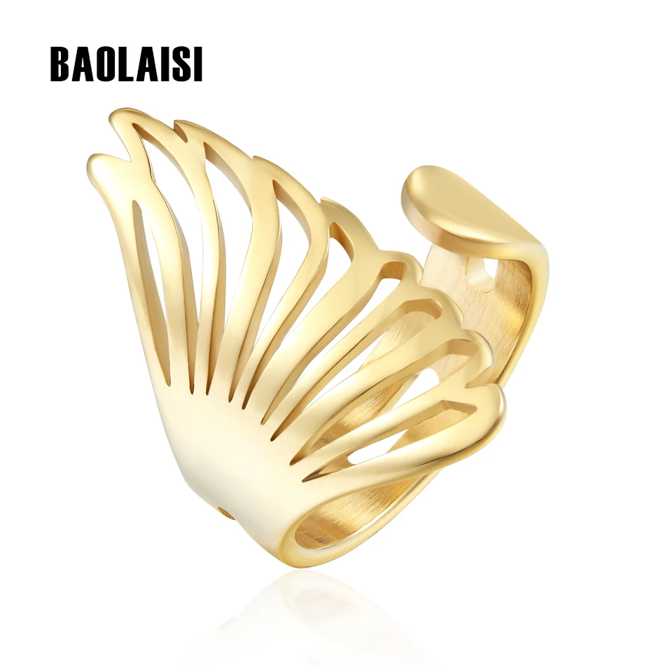 

BAOLAISI 2017 New Arrival Unique Animal Wing Rings For Girls Wedding Bands Hyperbole Rings For Women Party Fashion Jewelry