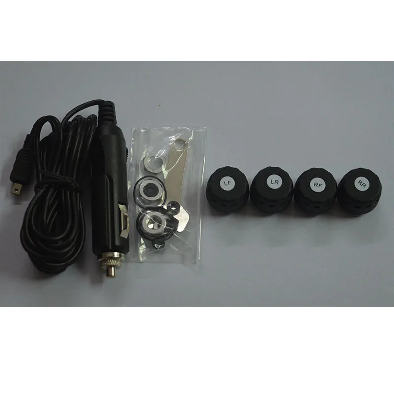 Автомобиль TPMS с 4 внешних датчиков PSI/Бар система контроля давления в шинах