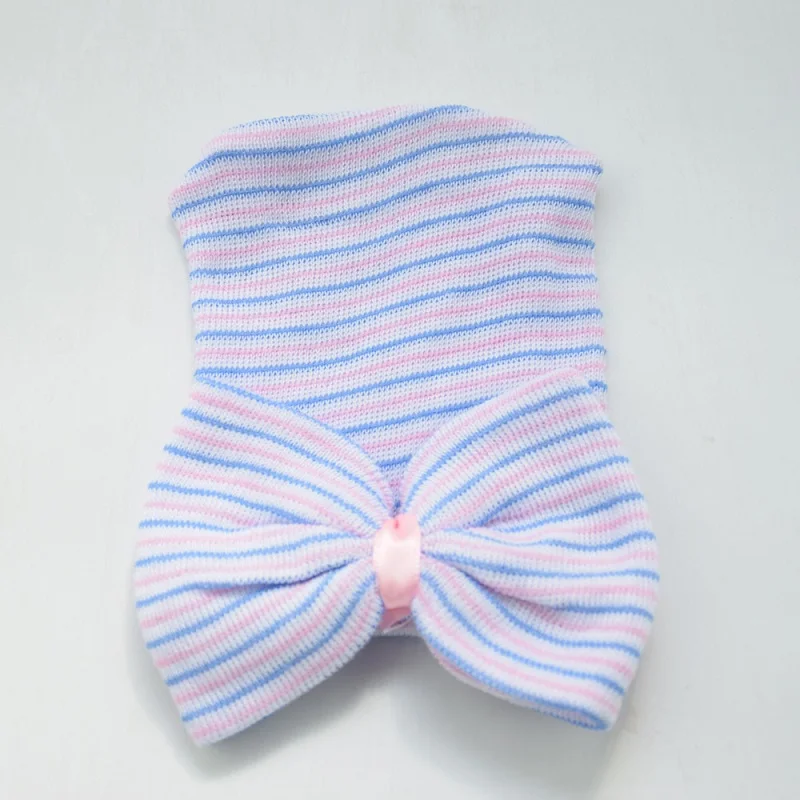 Шапки для малышей Вязаная Шапка-бини с большим бантом маленьких девочек и