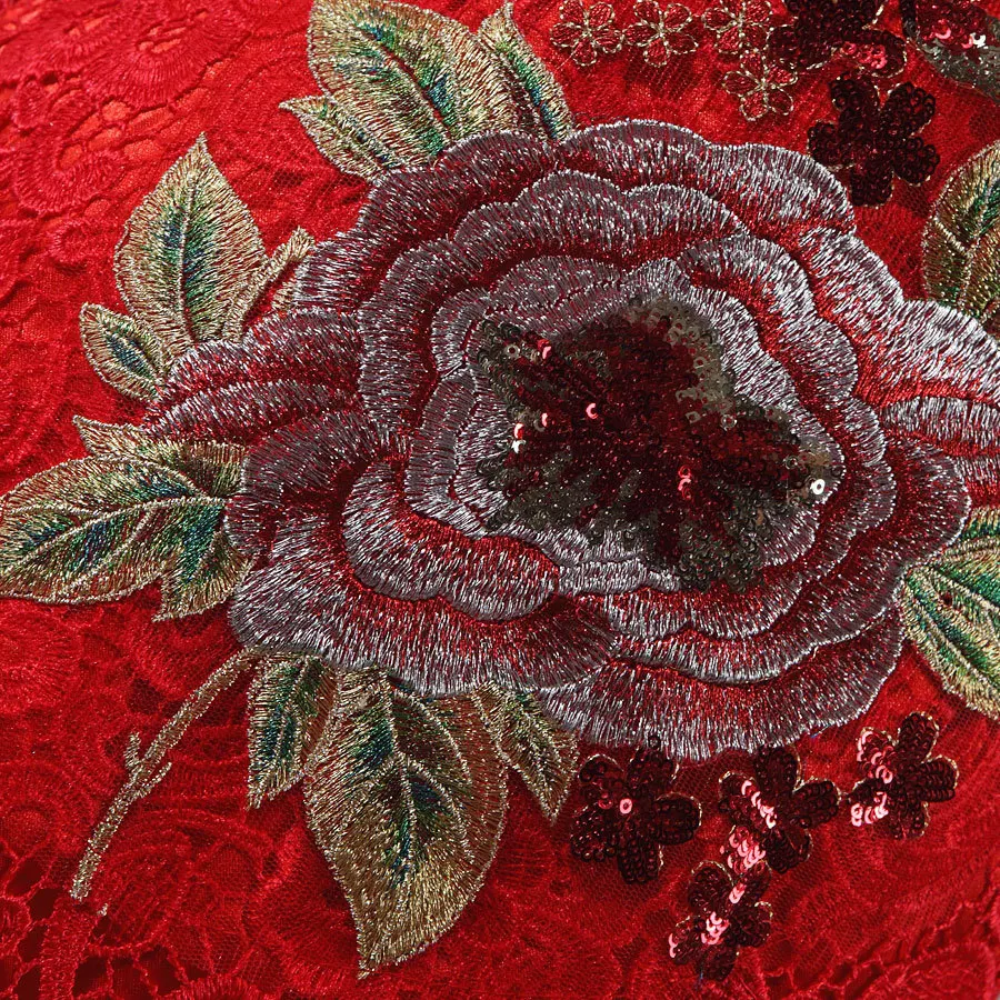 Новый 2017 Мать Платья Cheongsam Изящные Голеностопного Длина Высокая Шея Блесток