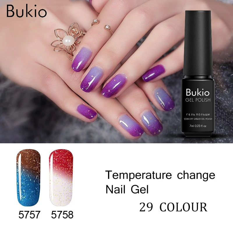 Bukio New Nail Polish Temperature Change Gel Paint for Nails Art Need Uv Led Lamp Hybrid Varnish Manicure Set Chameleon | Красота и