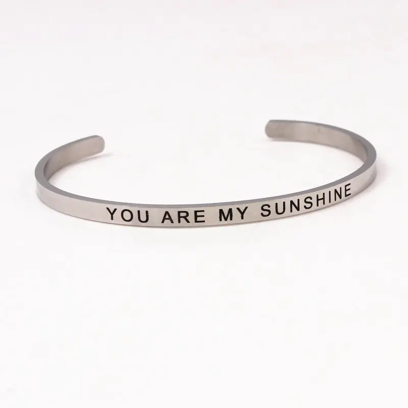 &quotYOU ARE MY SUNSHINE&quot гравированный положительный вдохновляющий Цитата манжета