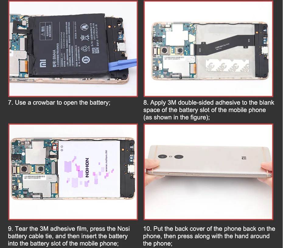 NOHON BM4A BM47 BN47 BN42 BN40 Батарея для Xiaomi Redmi 3 4 6 Pro 3S 3 S 4X аккумулятор Замена реального Ёмкость Мобильная батарея для телефона+ Инструменты