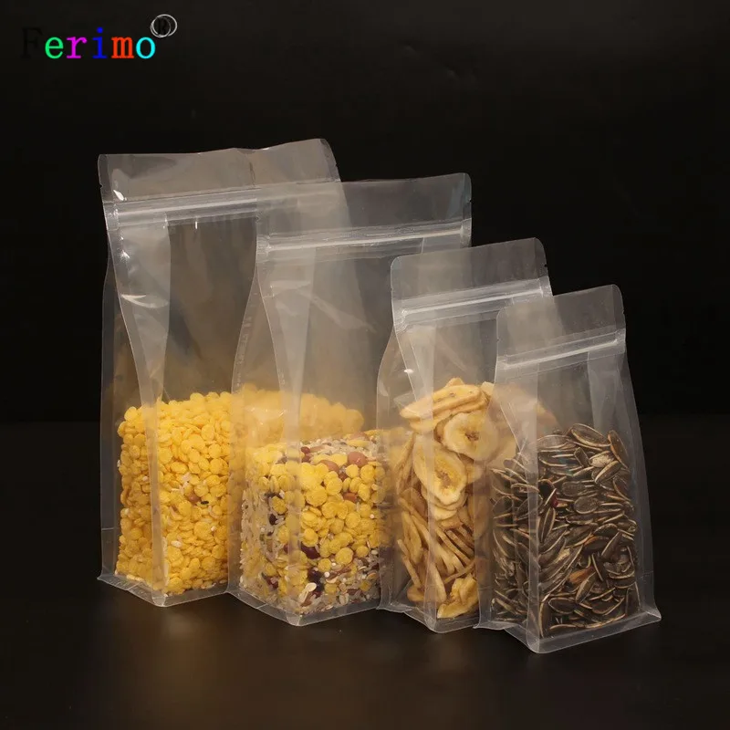 

Ferimo 100pcs General purpose food sealed plastic bag eight side sealed self transparent bag self-contained snack zipper bags