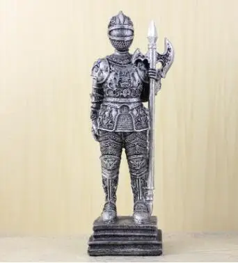 Средневековый европейский оловянный самурайский воин скульптура/кукла кавалерийский солдат Рыцари/солдат Оловянная смола статуя украшения дома - Цвет: 6
