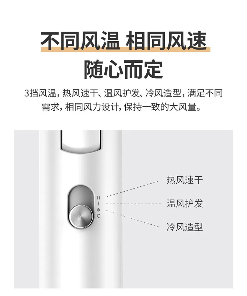 Xiaomi Mijia Zhibai HL2 бытовой мощный портативный отрицательный ионизирующий Фен