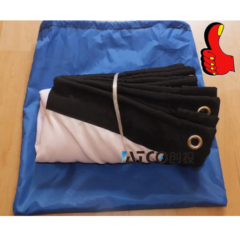 High-quality 3d screen Large size 150inch 16:9 Portable folded Canvas projection fabric with eyelets easy install |