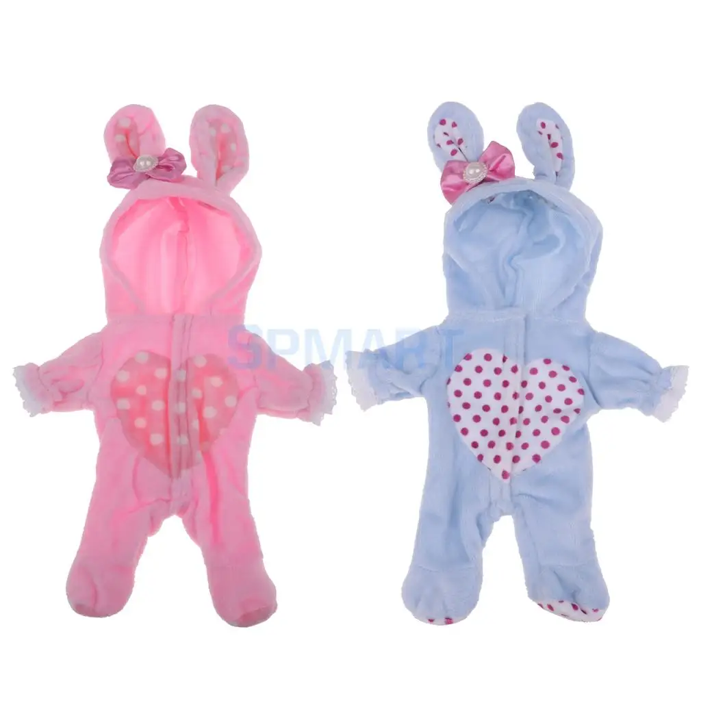 Милый комбинезон с капюшоном кроликом наряд для куклы Mellchan 9 11 дюймов