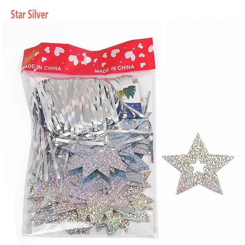 Star Silver DIY свадебное украшение блестки подвеска в виде шара в форме сердца звезда дельфины Дети День рождения холостяк курица ночь аксессуары - Цвет: Star Silver
