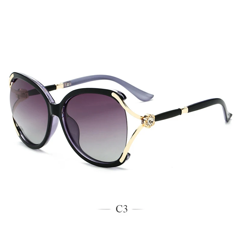 Женские солнцезащитные очки в форме бабочки элегантные круглые металлические