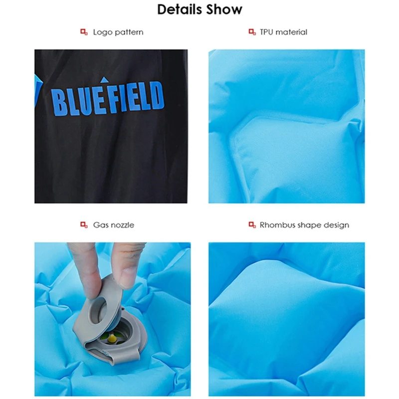 Bluefield 219 см x 64 наружная подушка для кемпинга воздушная кровать надувной одиночный