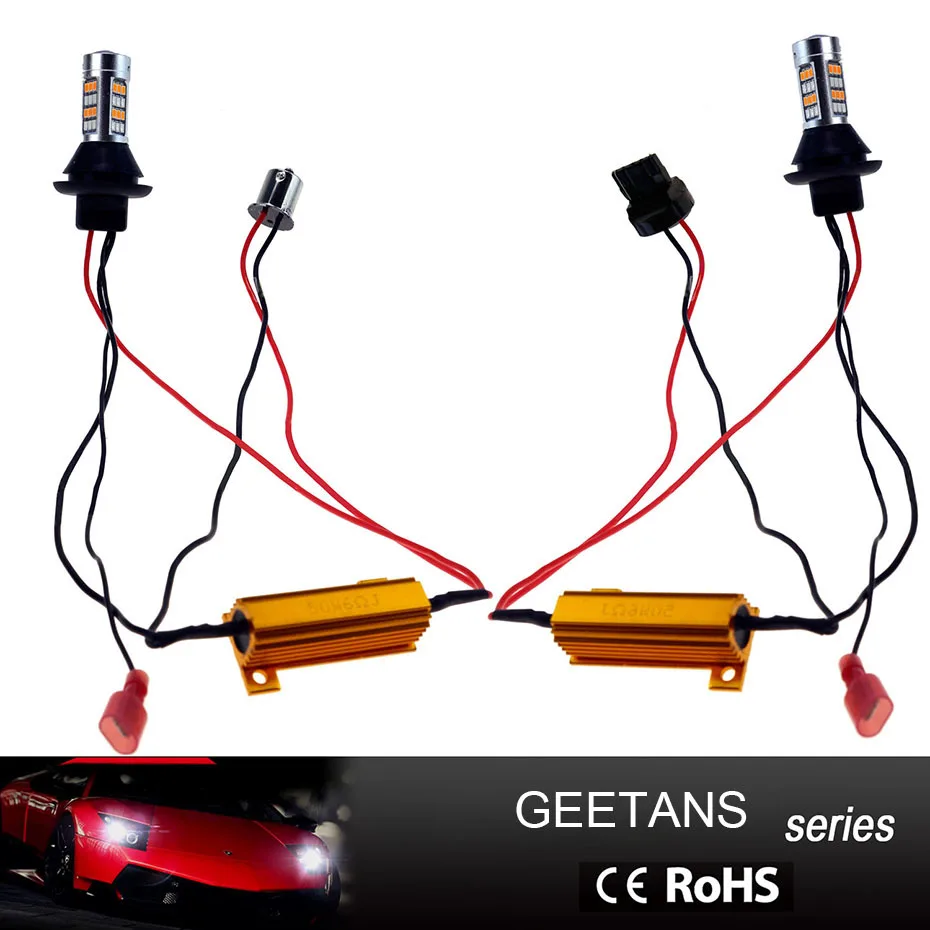GEETANS 2 шт./лот T20 1156 поворотные сигнальные огни 7440 S25 Bau15s 42 светодиодные выключатели