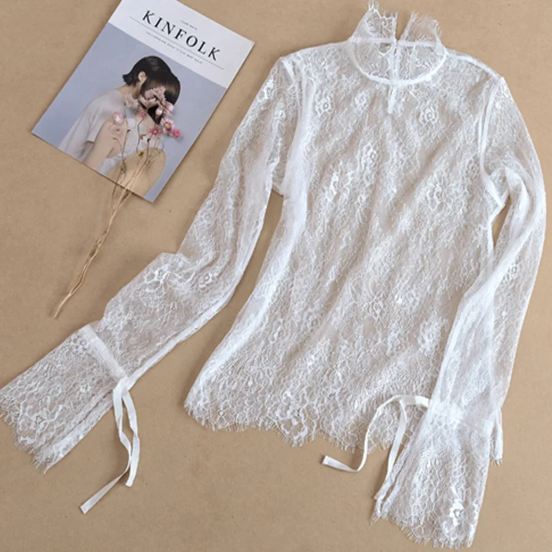 Fashion Shirt fake collar Soft Female Half Detachable Collar lace crochet long blouse false elastic |
