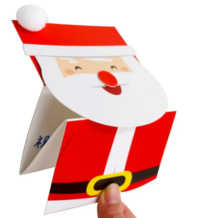 2 шт./лот. Складные открытки с Санта Клаусом Рождественская Почтовая открытка