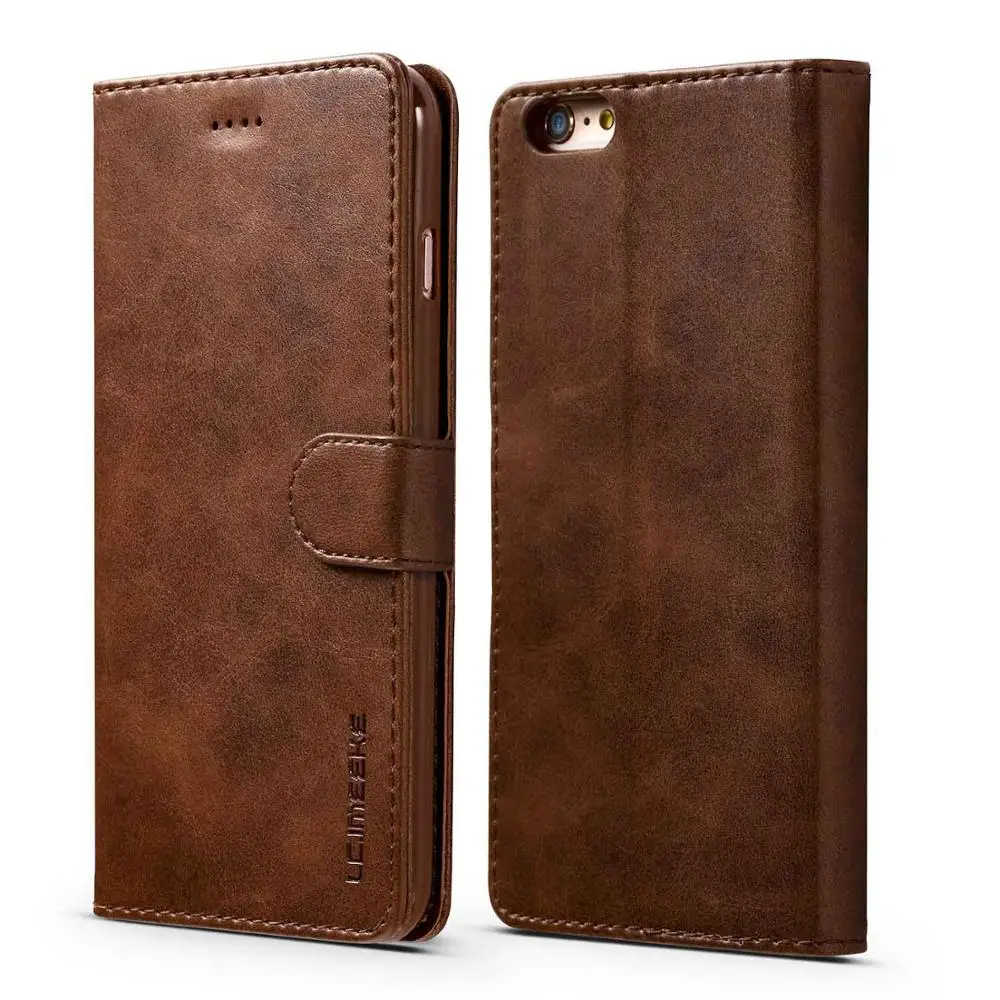 coffee Ретро защитный чехол-книжка для iPhone XS Max Xr X 8 7 6s 6 Plus, роскошный кожаный чехол-портмоне Cas для iPhone 11 Pro Max SE 5S 5 - Цвет: coffee