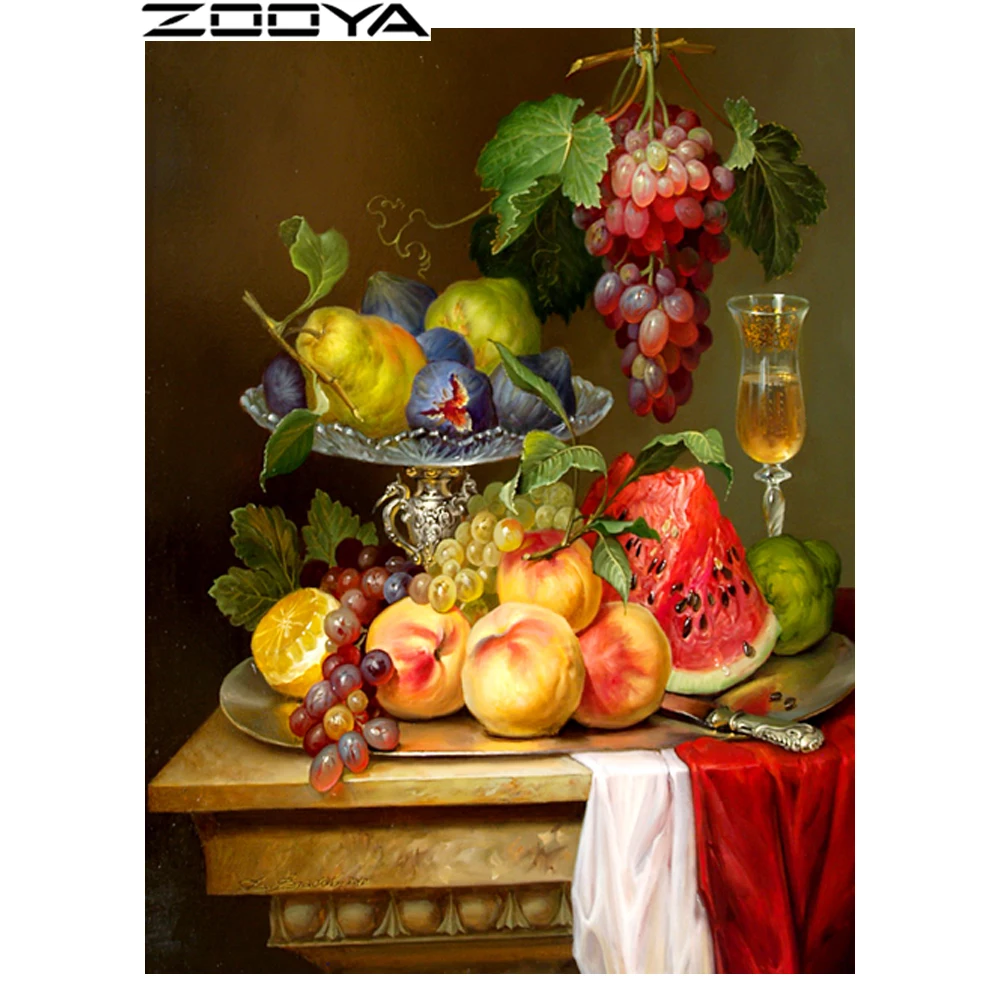 ZOOYA Алмазная картина алмазной мозаики вышивка Фрукты Арбуз Виноград рукоделие