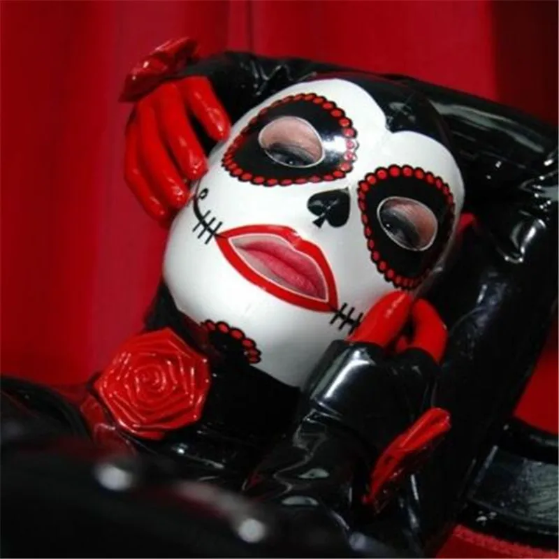 Кошачий латексный капюшон с контрастной отделкой клейкая резиновая маска для