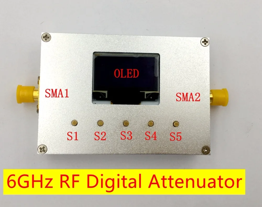 NEW 6G Digital Programmable Attenuator 60DB Step 0.25DB OLED Display CNC ATT-6000V2.0 | Электроника