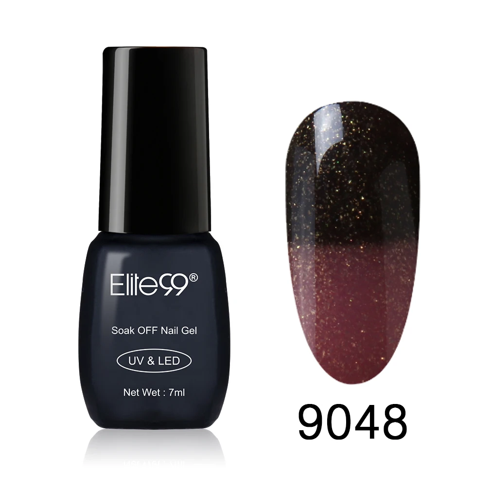 9048 Elite99 7 мл Гель-лак для ногтей Хамелеон Температура Цвет меняющий лак для ногтей меняющий цвет под воздействием тепла УФ Гель-лак для ногтей - Цвет: 9048