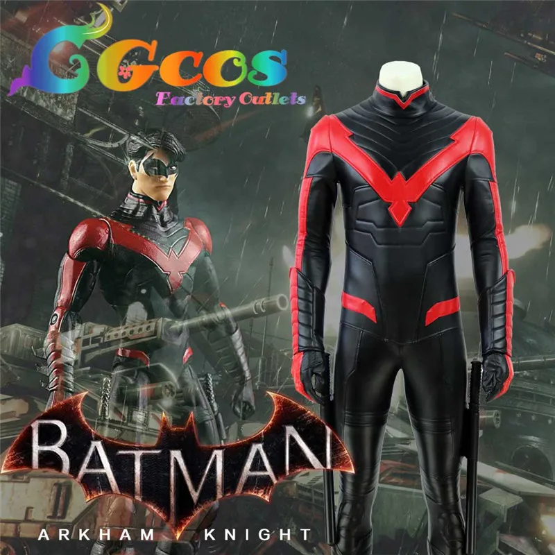 CGCOS Бесплатная доставка Бэтмен Arkham City Nightwing Дик Грейсон маскарадный костюм для