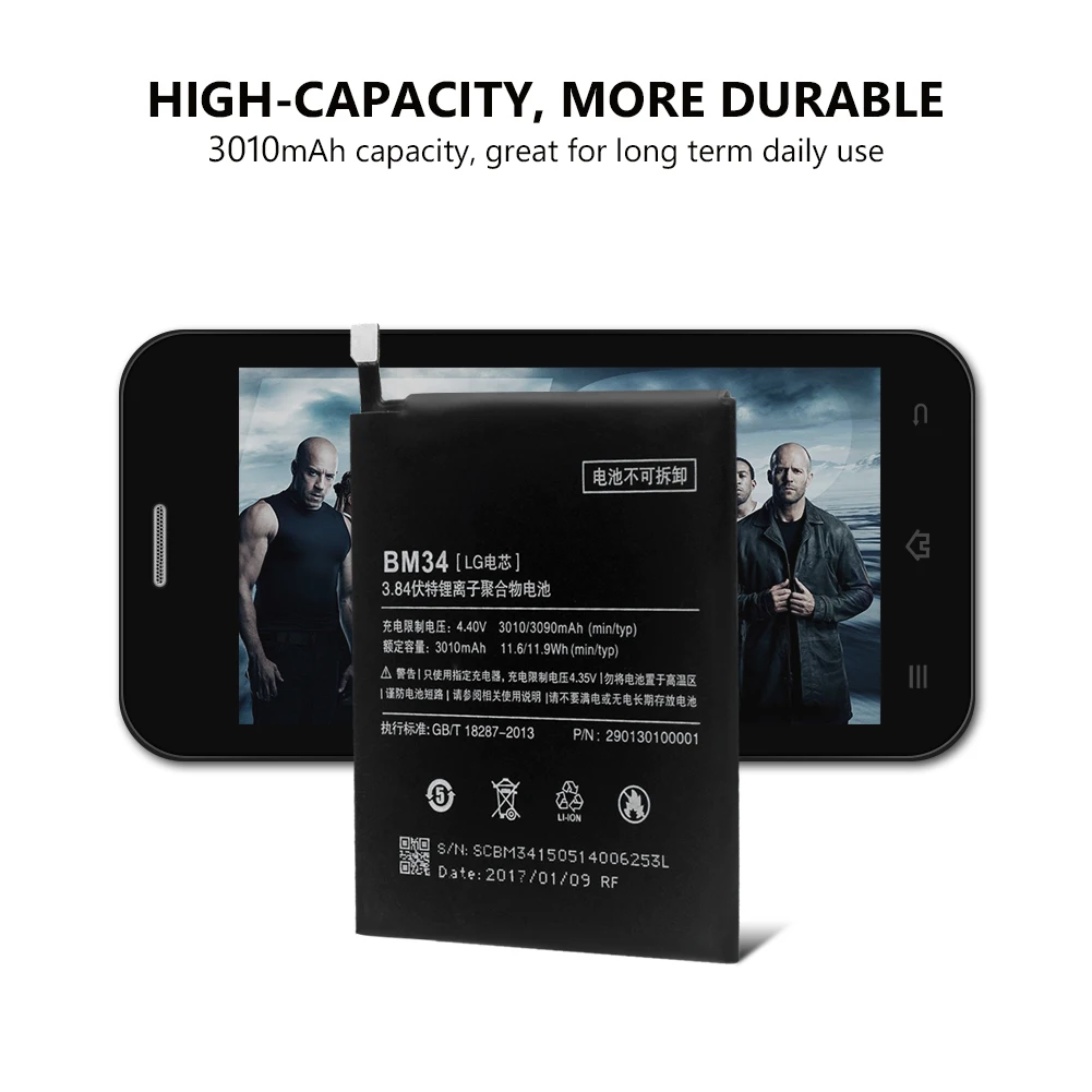 Новый высококачественный прочный Аккумулятор для Xiaomi Mi Note Pro 4 Гб RAM DC 3 84 в вольт 3010