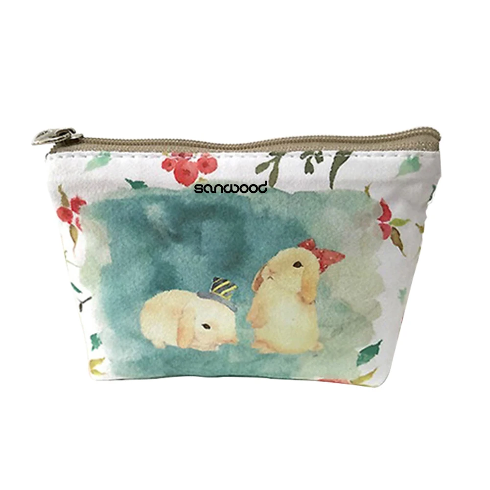 Хорошее качество симпатичный детский холщовый кошелек на молнии с животным