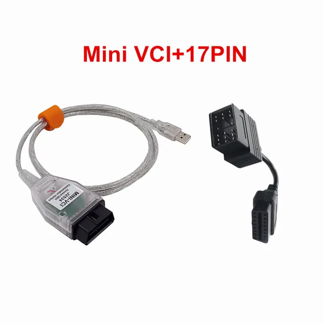 Mini VCI And 17pin FTDI FR232RL Mini-VCI J2534 OBD2 Диагностический интерфейс Mini VCI 13.00.022 для Toyota techscray автомобильный диагностический сканер кабель - Цвет: Mini VCI And 17pin