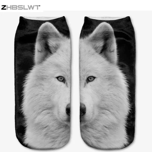 Модные носки ZHBSLWT в стиле Харадзюку С 3D принтом, женские носки, повседневные носки из полиэстера с серым леопардовым принтом, Лидер продаж-010 на весну и осень