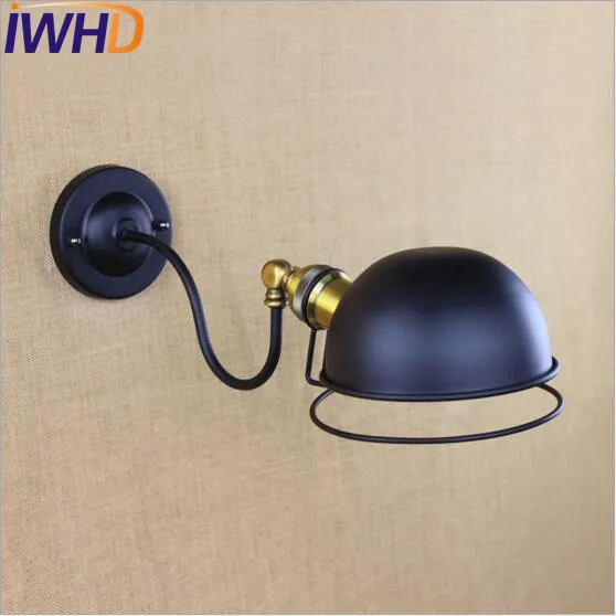 IWHD Золотой Медный Ретро винтажный настенный светильник LED с настенная лампа