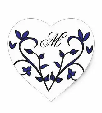 

1.5inch Monogram with branch swirls. Add your letter Heart Sticker