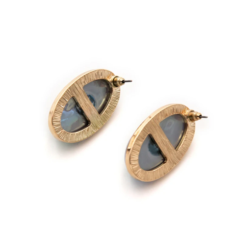 Fashion Ladies Girls Shell Pearl Stud Earrings Baroque Oval Geometric Handmade Accessories Trendy Boucle D'oreille 2018 | Украшения и