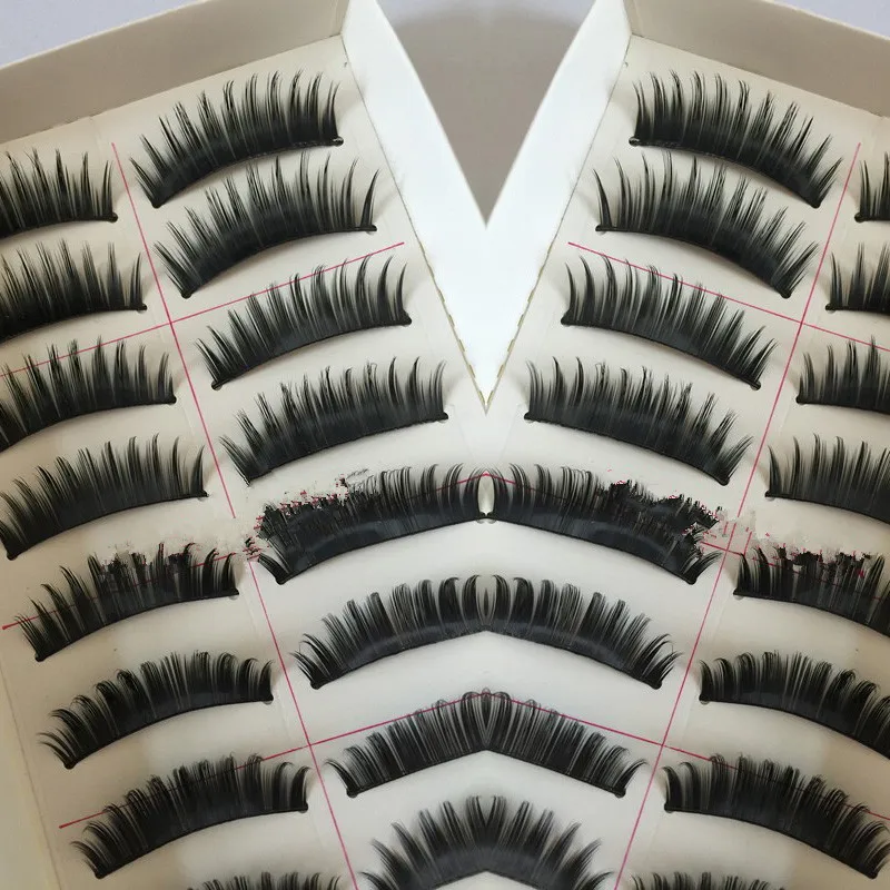 10 пар сексуальных модных женских чисто ручных Черные Накладные ресницы толстые