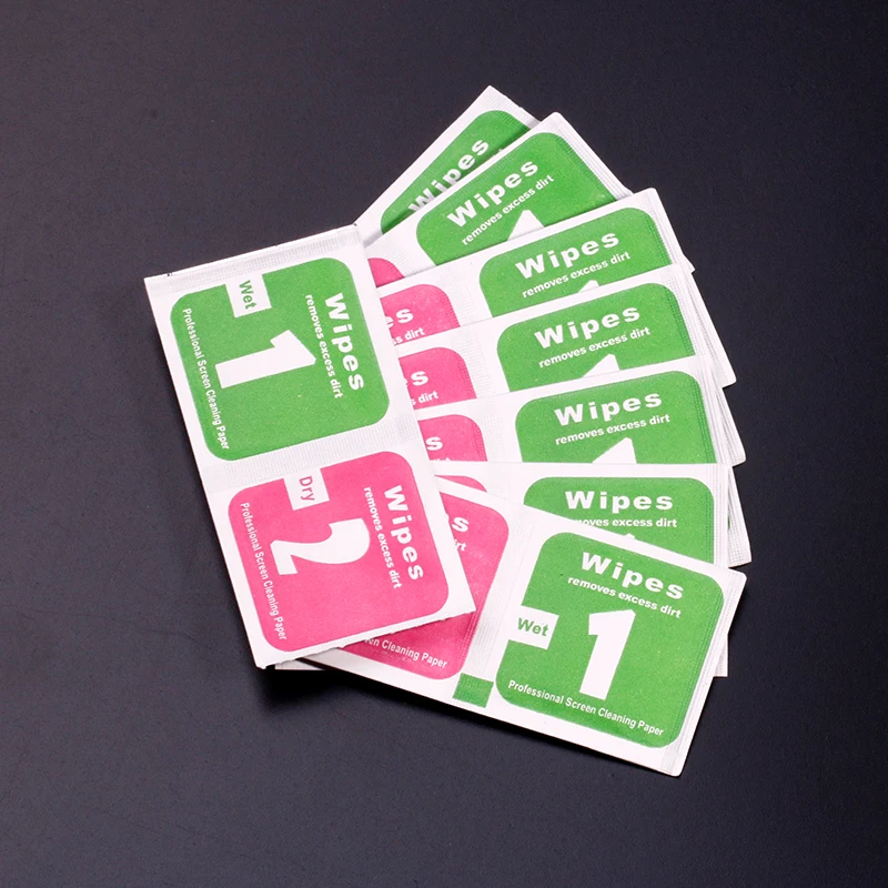 100 шт. влажные салфетки для сухой чистки бумага удаления пыли закаленного стекла