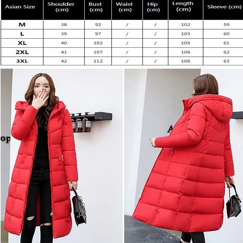Зимняя куртка женская парка 2019 Толстая Теплая стеганая хлопковое пальто длинная