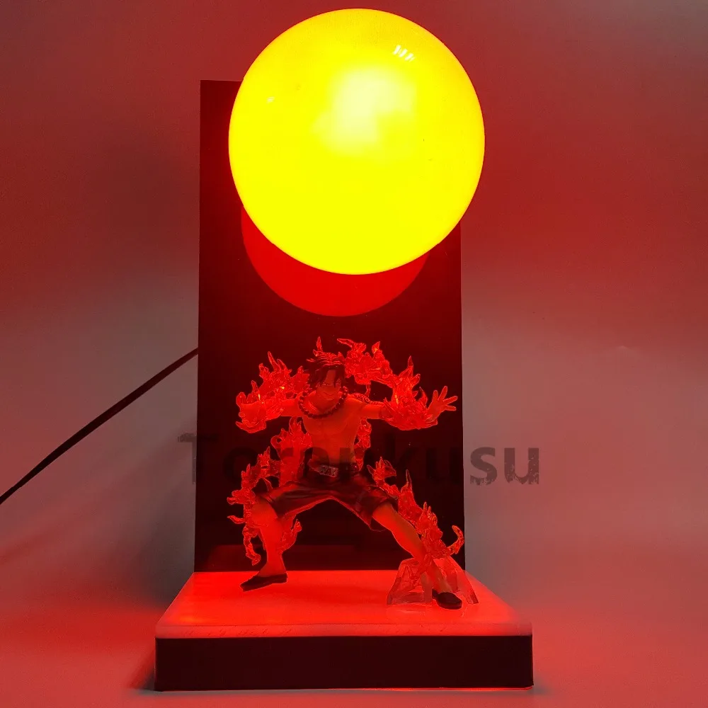 One piece Эйс ПВХ фигурка 300 мм DIY аниме Одна деталь фигурка в форме мяча основание светодиодной лампочки диорама Одна деталь модели игрушки