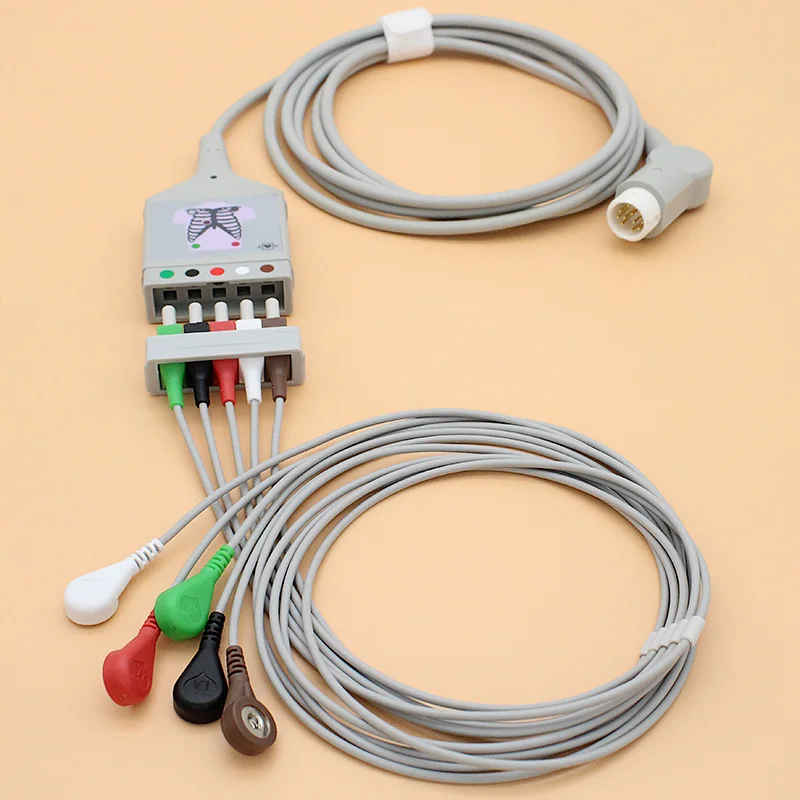 12P M1520A M1530A ECG EKG 5 проводной багажный кабель и M1625A M1623A M1635A M1633A leadwire для HP